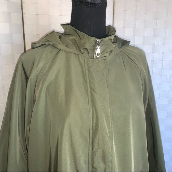 Isaac Mizrahi Womens SOHO ZipFront Water Resistant Jacket Green Size Large - Picture 3 of 14